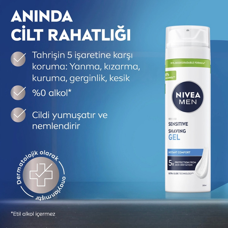 ژل اصلاح مردانه NIVEA مدل محافظت از پوست هاي حساس